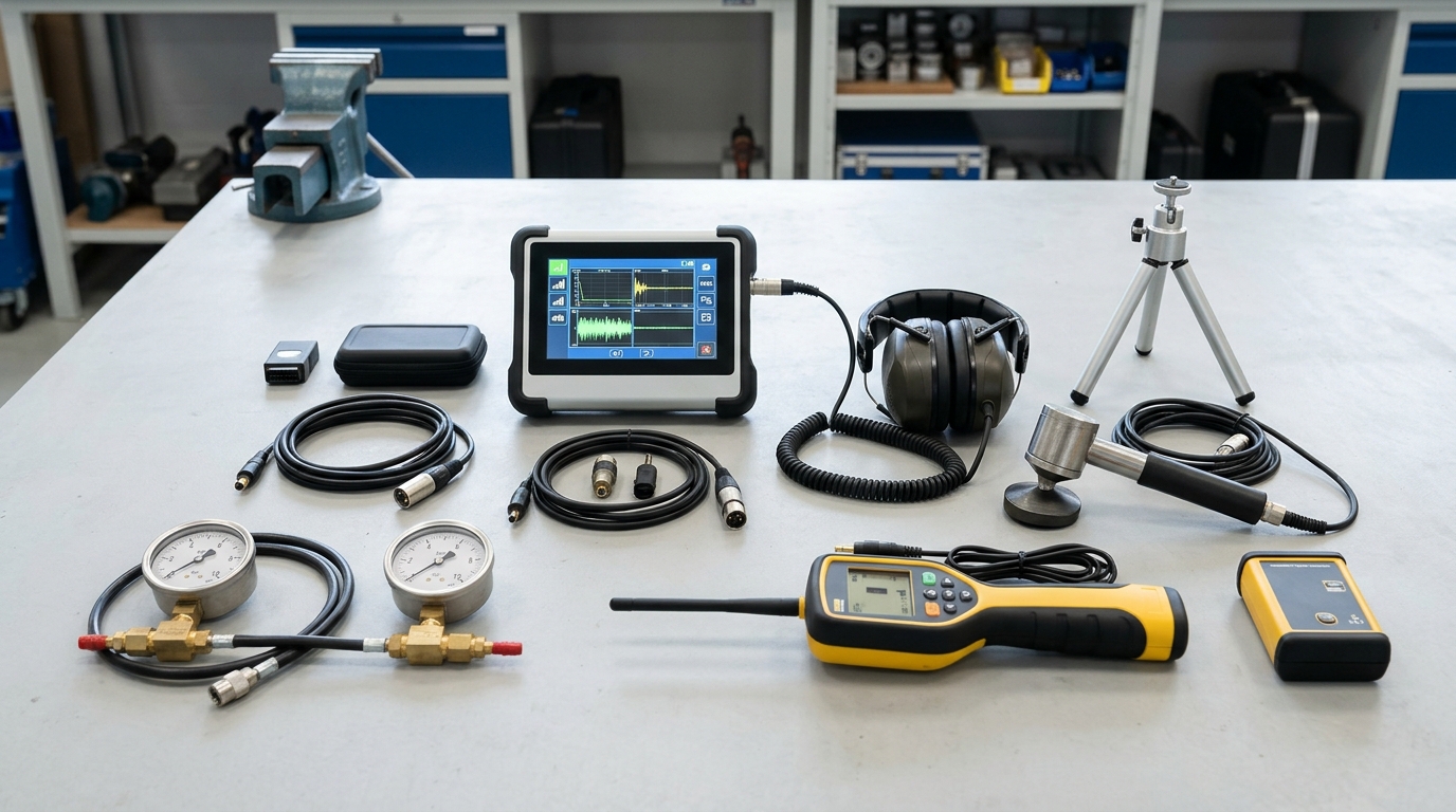 Electronic slab leak detection equipment and listening sensors being used in a home